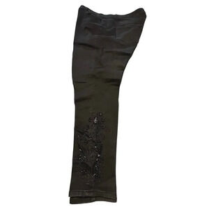 Jessica London 20W Black Jeans‎ Sequins Stretch Ankle Cropped Plus-Size
